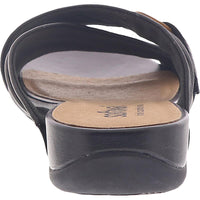 Taza Womens Leather Open Toe Slide Sandals