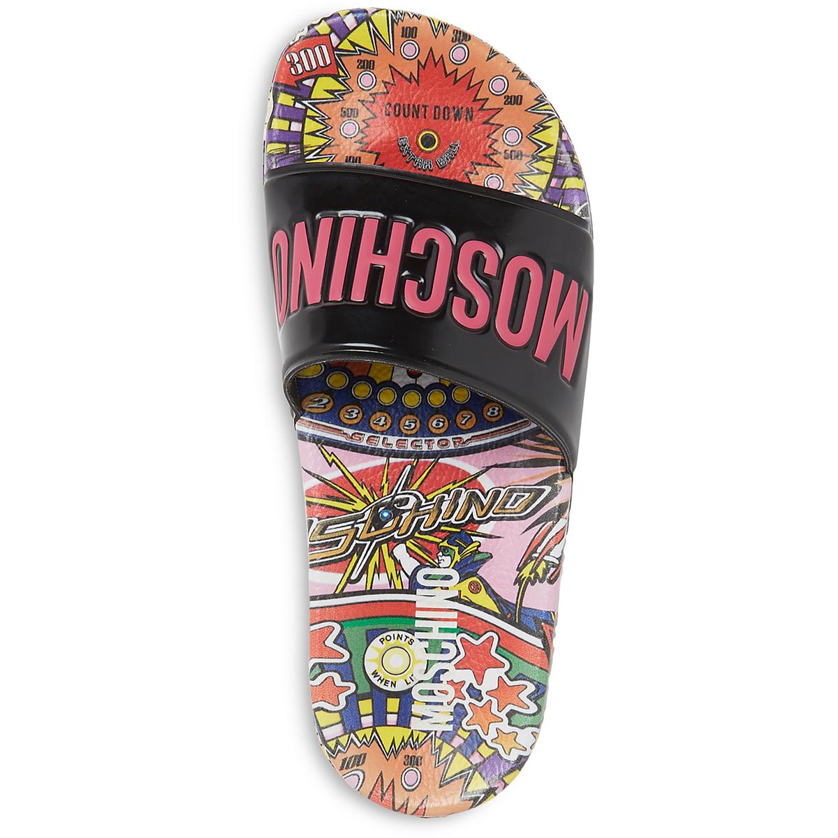 Womens Printed Flat Slide Sandals