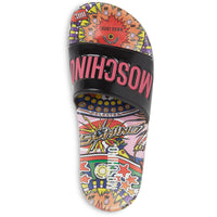 Womens Printed Flat Slide Sandals