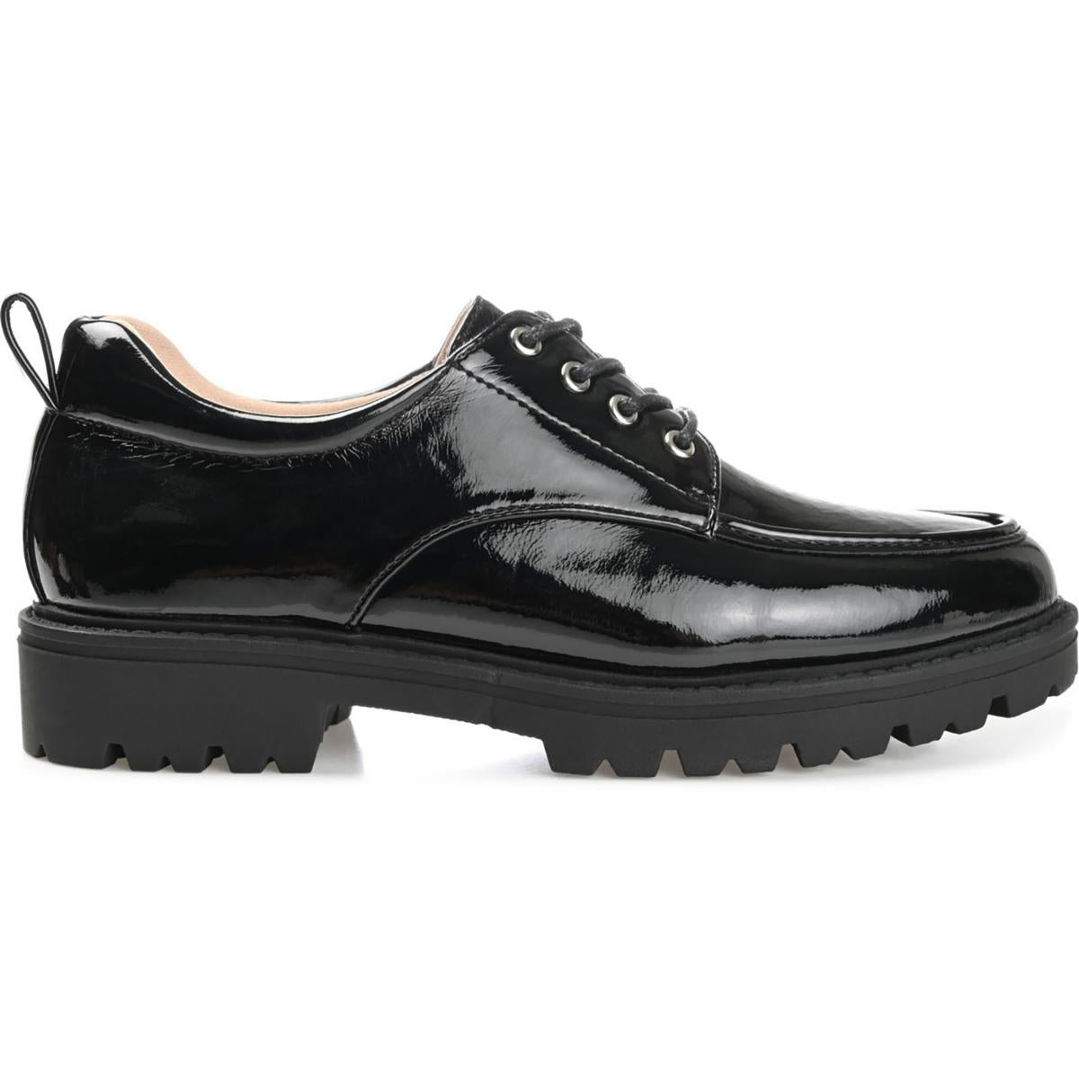 Zina Womens Patent Lugged Sole Oxfords