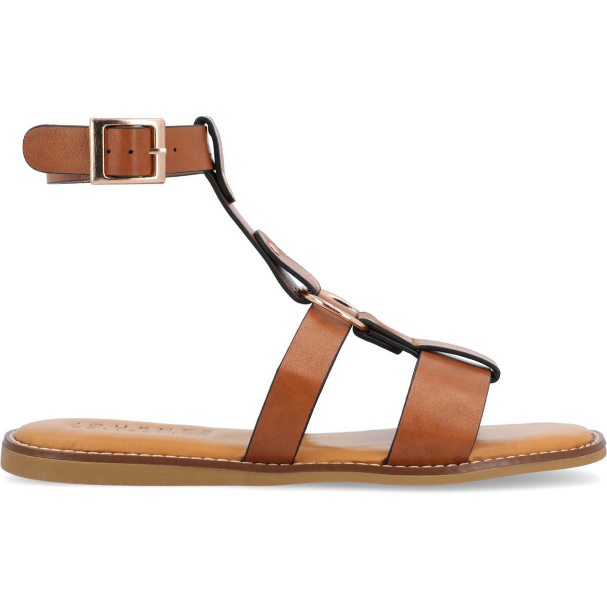Eleanora Womens O-Ring Faux Leather Ankle Strap