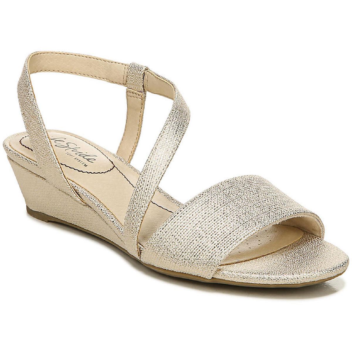 Yasmine Womens Faux Leather Slip On Wedges