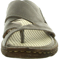 Womens Toe Loop Leather Flatform Sandals
