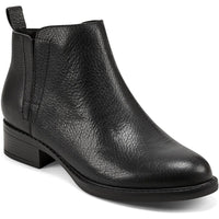 Larime Womens Zipper Ankle Booties 8.5 Medium Black Leather