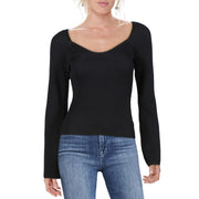 Melissa Womens Square Neck Knit Sweater