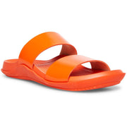 Libraa Womens Faux Leather Slip On Footbed Sandals