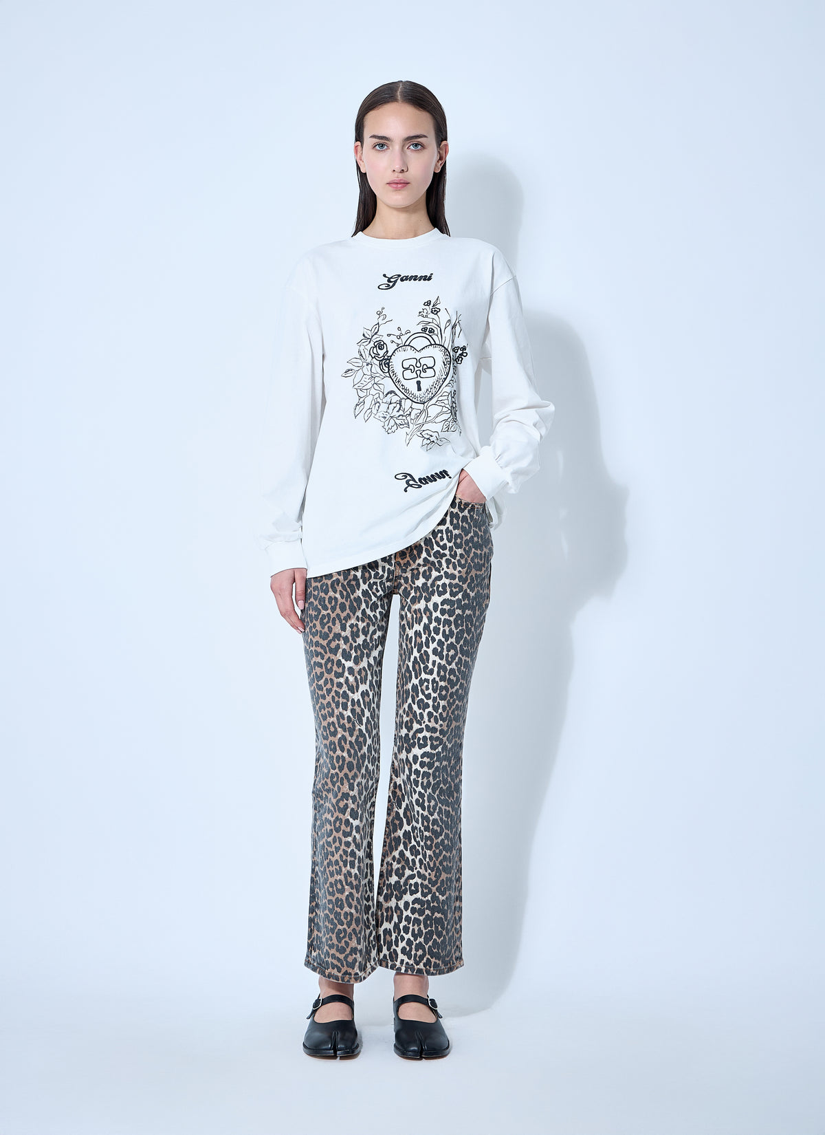 Ganni Women Betzy Leopard Print Jeans