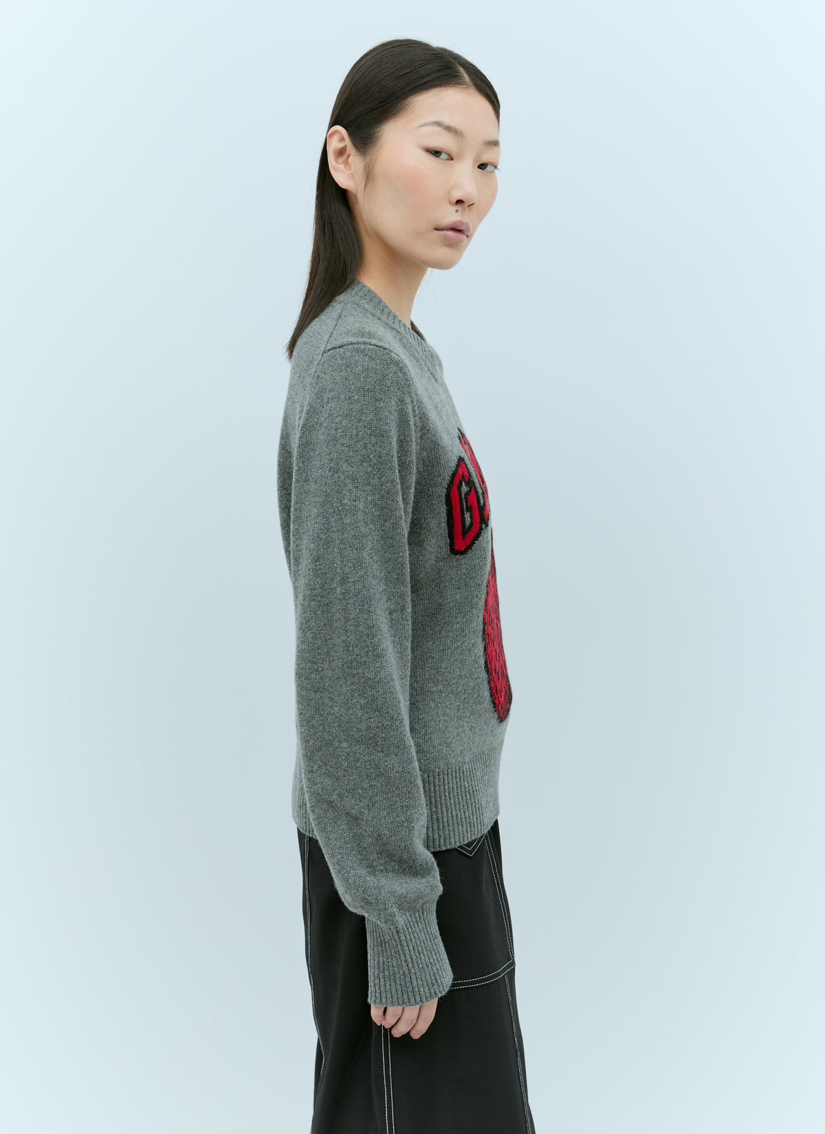 Ganni Women Graphic Strawberry O-Neck Sweater