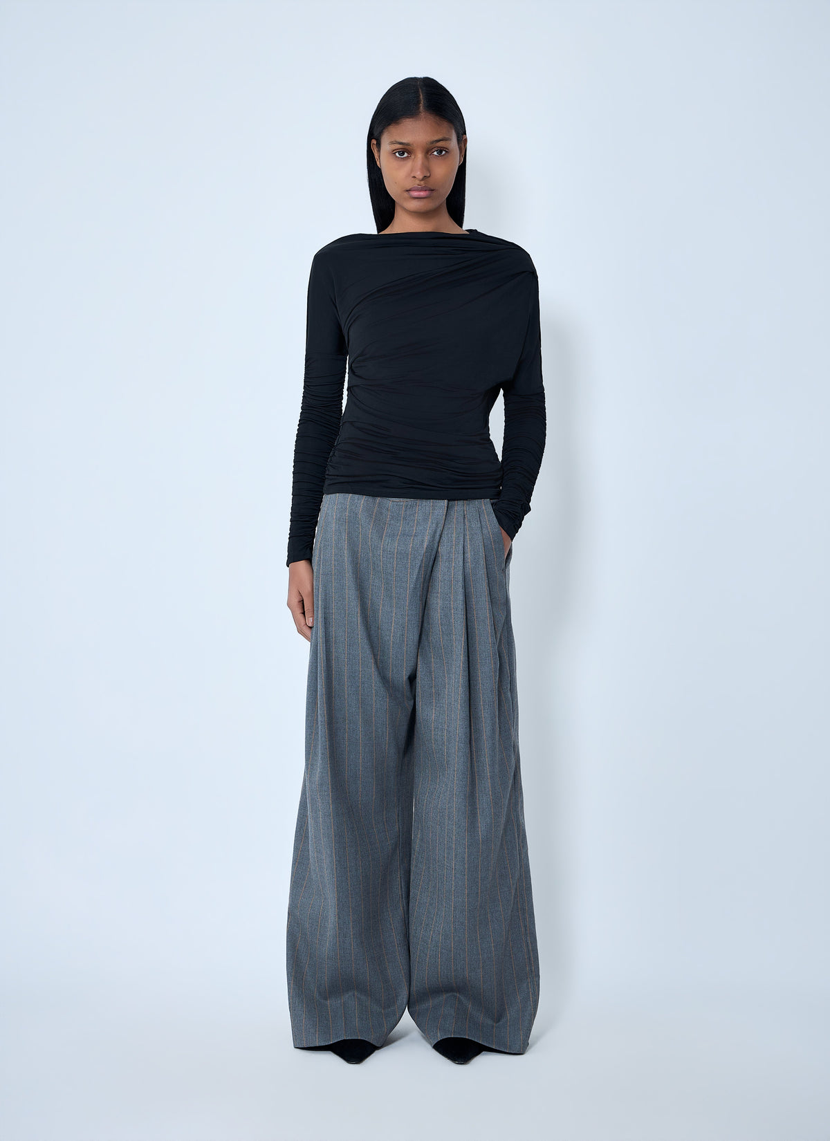 GANNI Ganni Women Draped Long Sleeve Top
