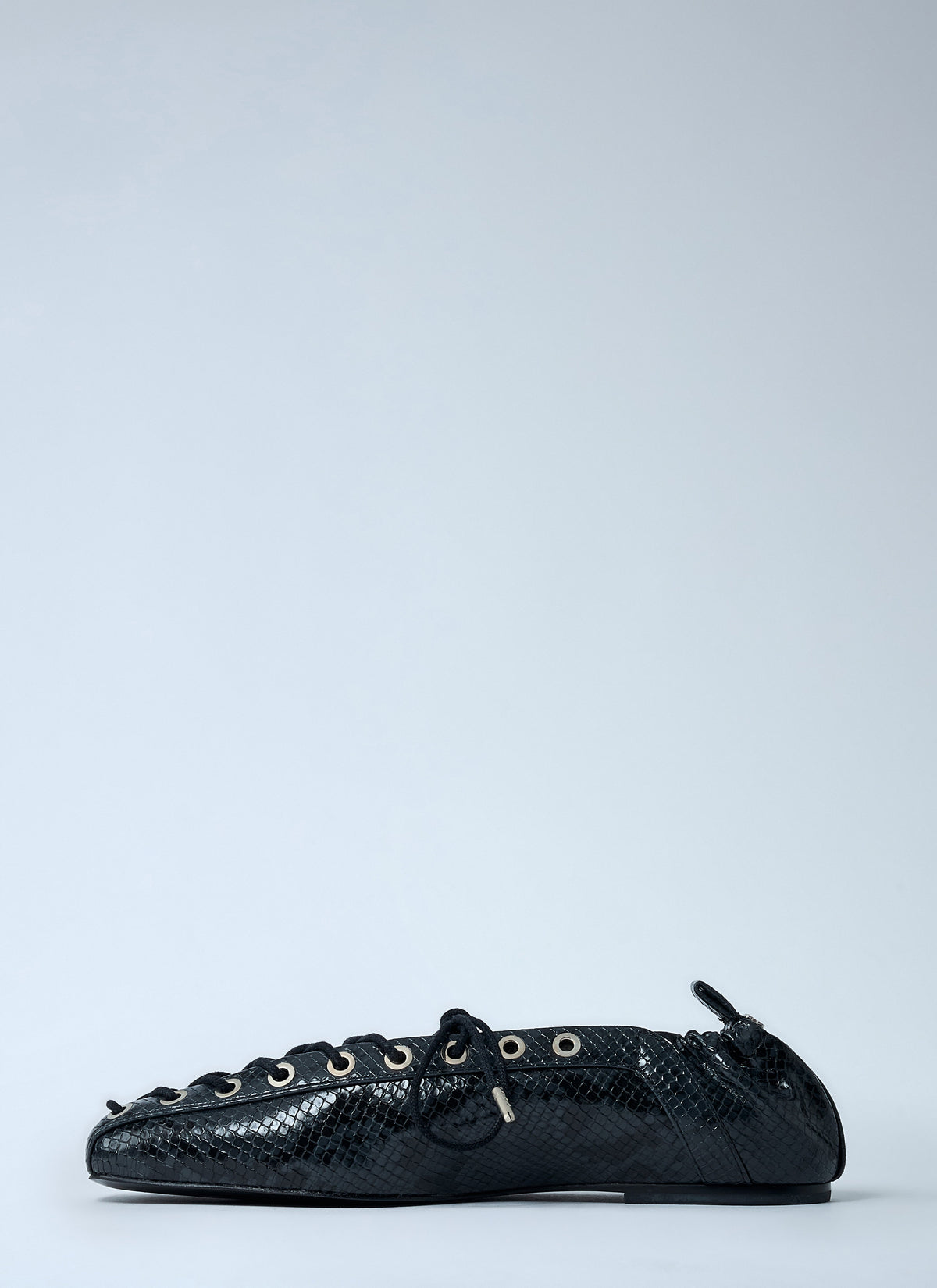 Ganni Women Eyelet Lace-Up Ballerina Flats