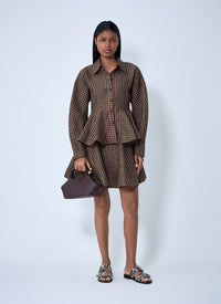 GANNI Ganni Women Crinkle Peplum Shirt
