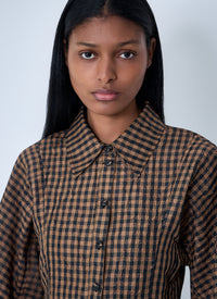 GANNI Ganni Women Crinkle Peplum Shirt