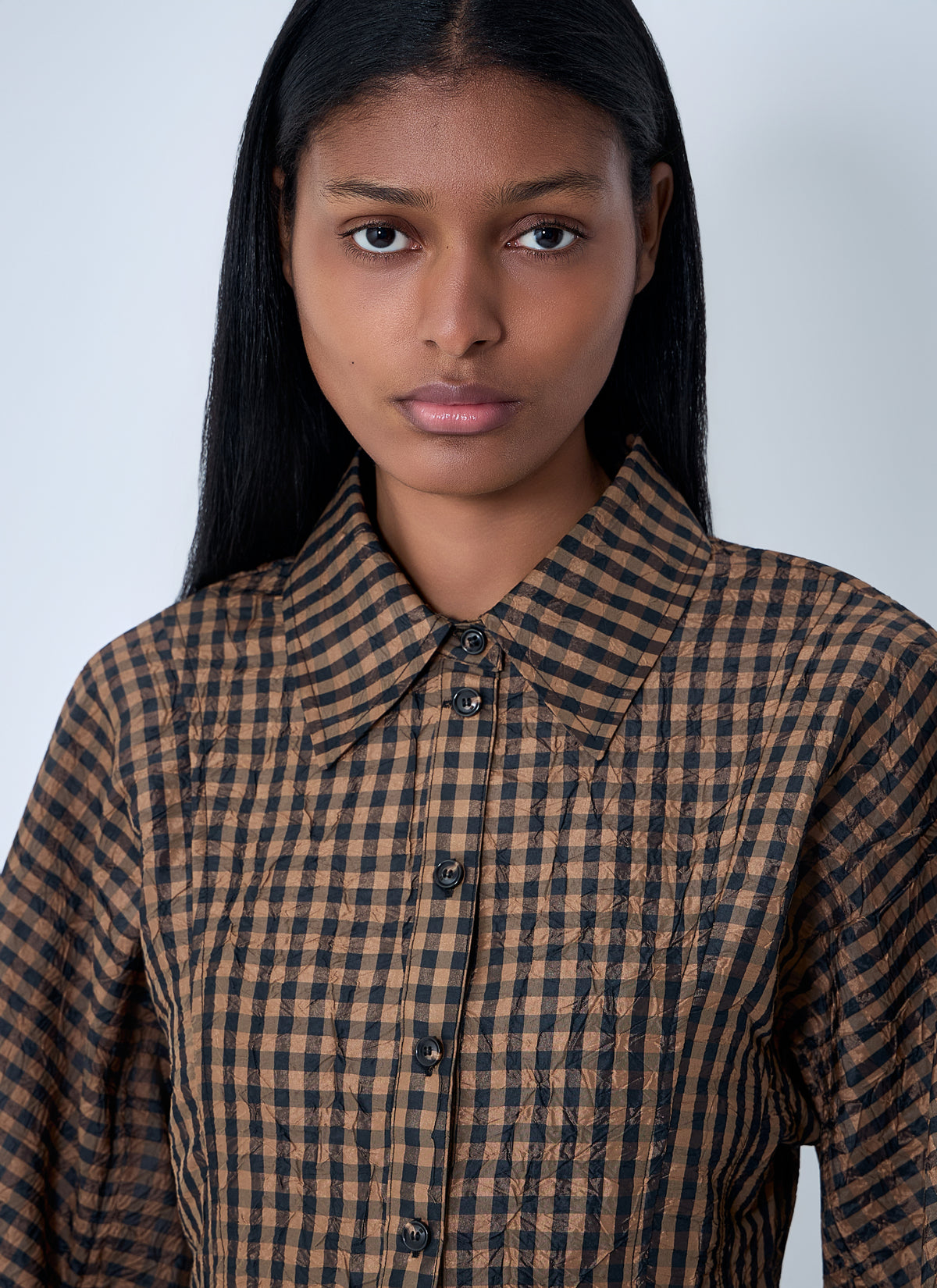 GANNI Ganni Women Crinkle Peplum Shirt