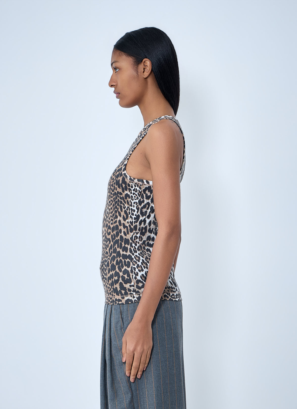 Ganni Women Rib Tank Top
