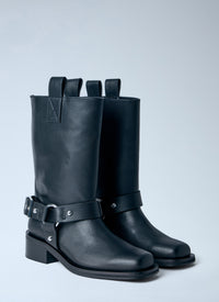 Ganni Women Mid Shaft Biker Boots