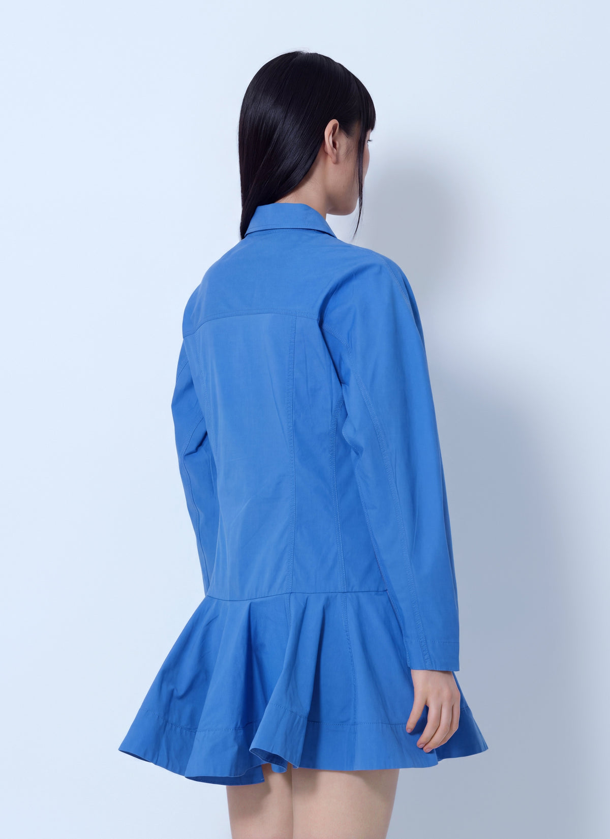 Ganni Women Stretch Cotton Mini Shirt Dress