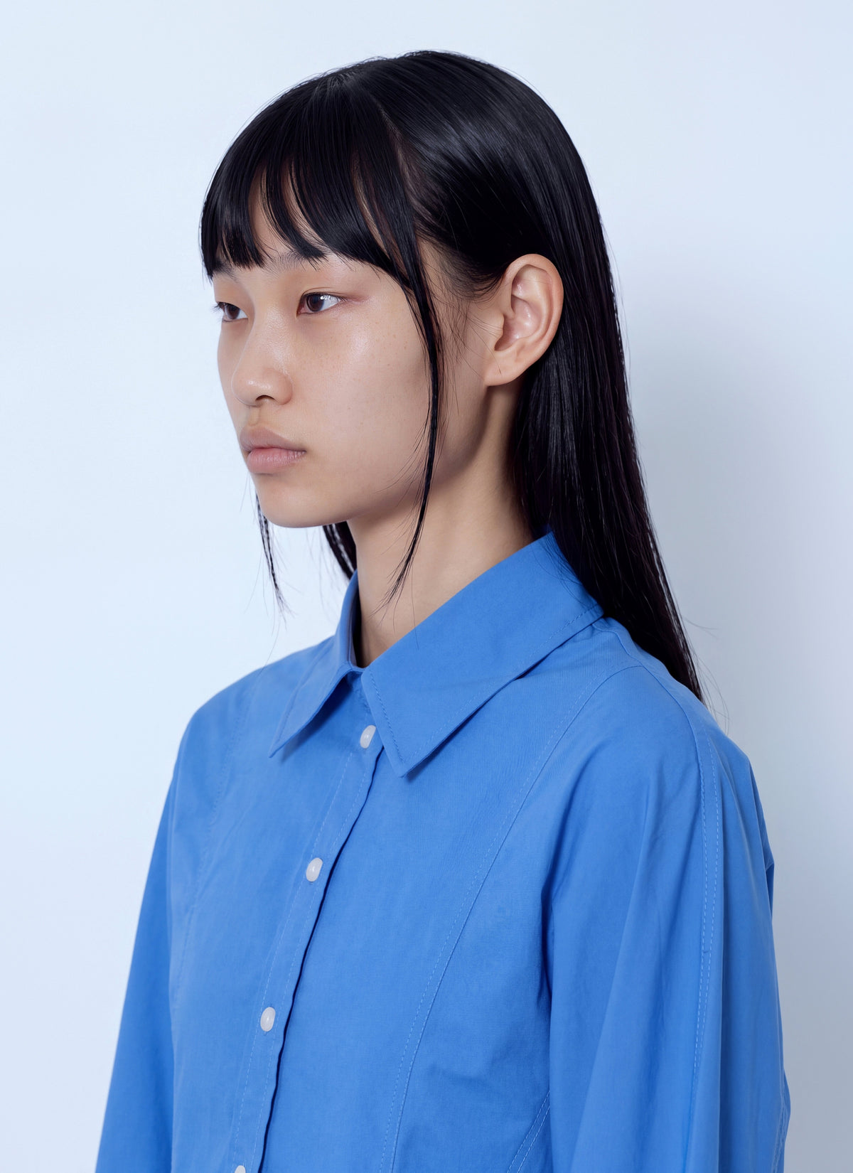 Ganni Women Stretch Cotton Mini Shirt Dress