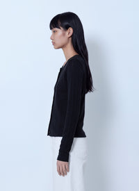 Ganni Women Compact Pointelle Rib Jersey Top