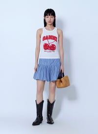 Ganni Women Compact Rib Jersey Tank Top