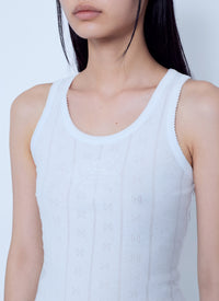Ganni Women Compact Pointelle Rib Jersey Tank Top