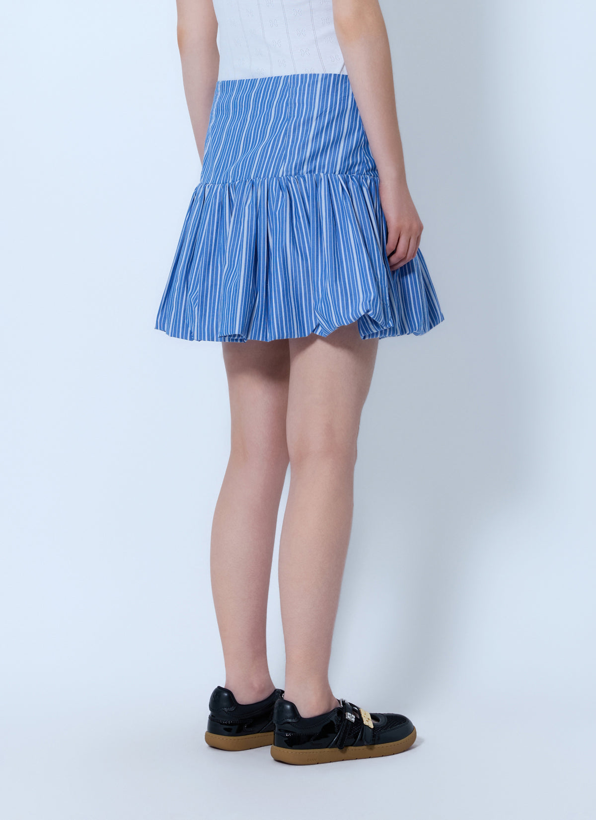 Ganni Women Stripe Cotton Mini Skirt