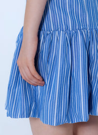 Ganni Women Stripe Cotton Mini Skirt