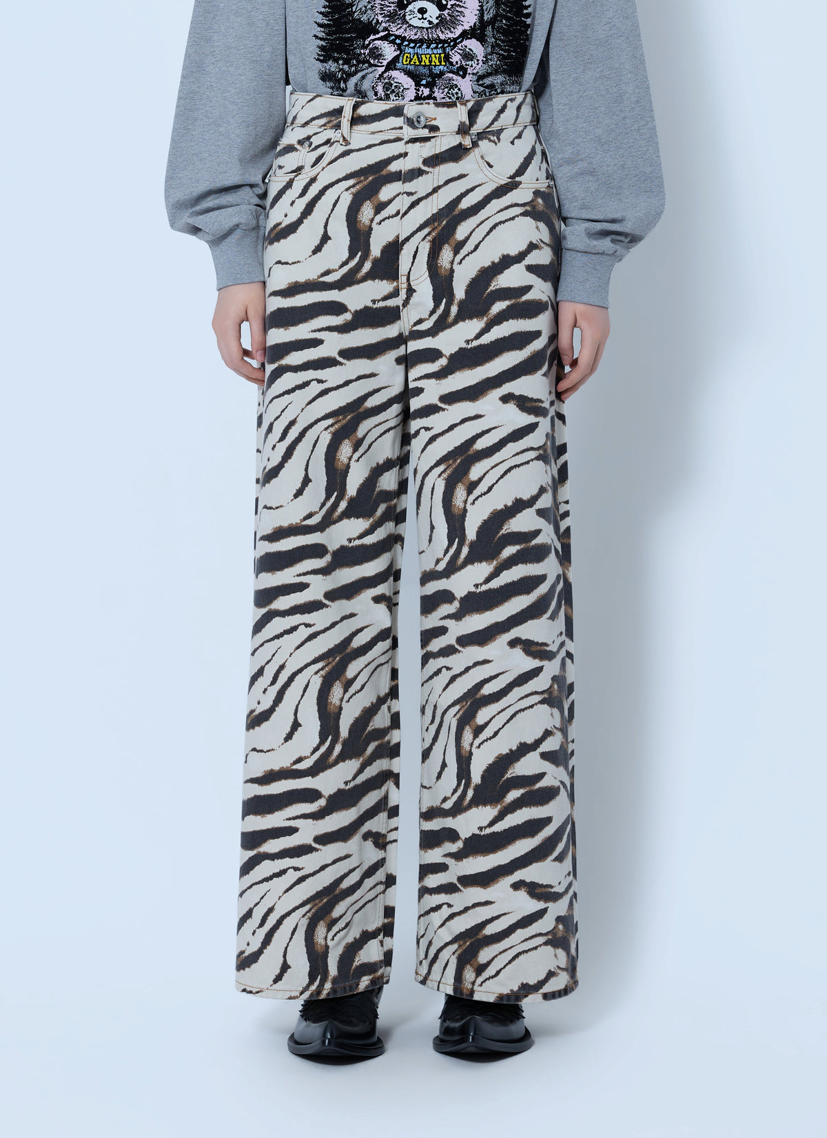 Ganni Women Print Denim Lari Jeans