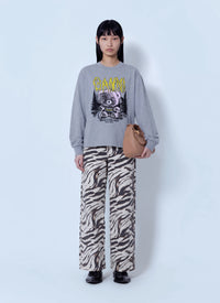 Ganni Women Print Denim Lari Jeans