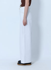 Ganni Women White Denim Lari Jeans