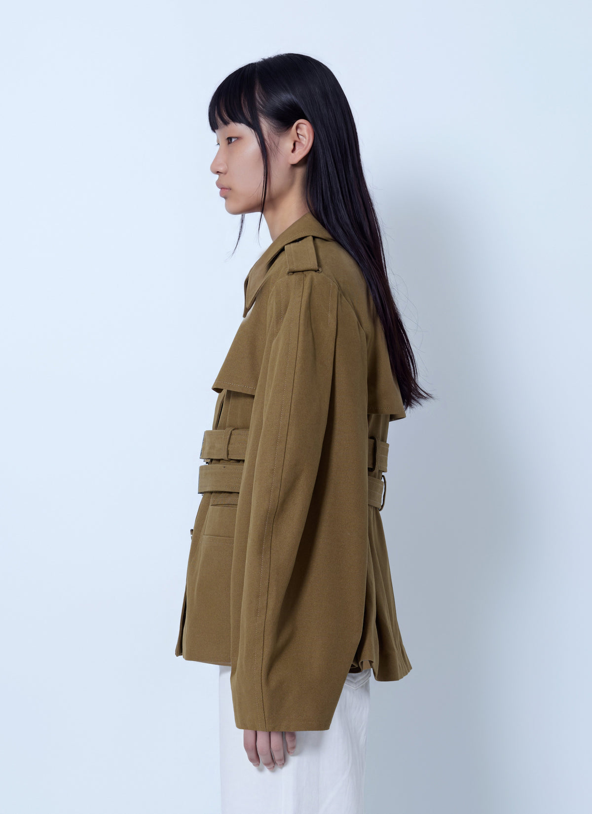 Ganni Women Workwear Canvas Short Peplum Jacket