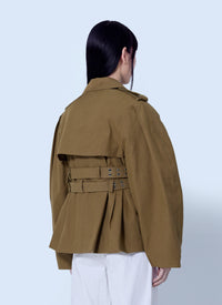 Ganni Women Workwear Canvas Short Peplum Jacket