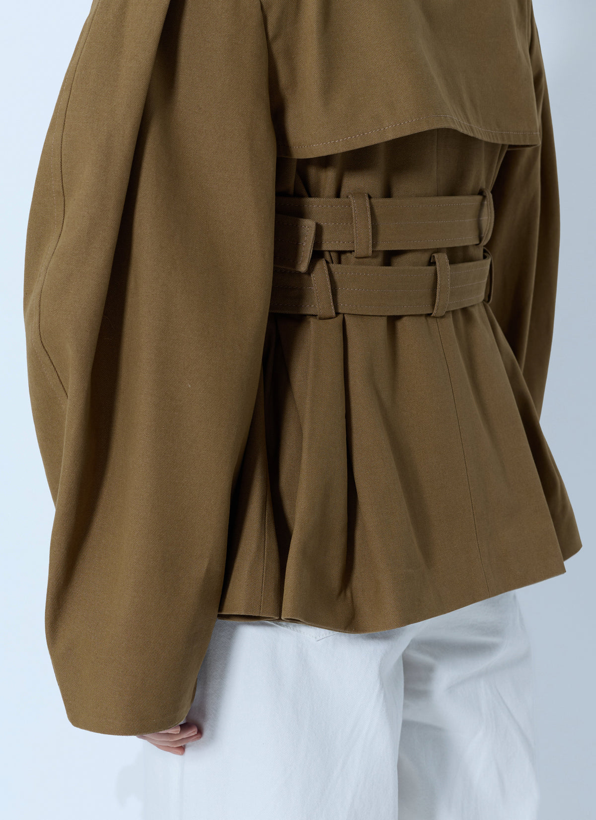 Ganni Women Workwear Canvas Short Peplum Jacket