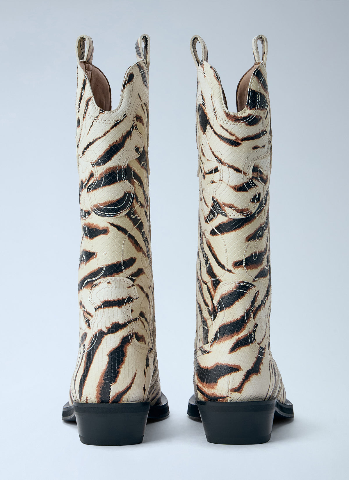 Ganni Women Mid Shaft Embroidered Western Boots