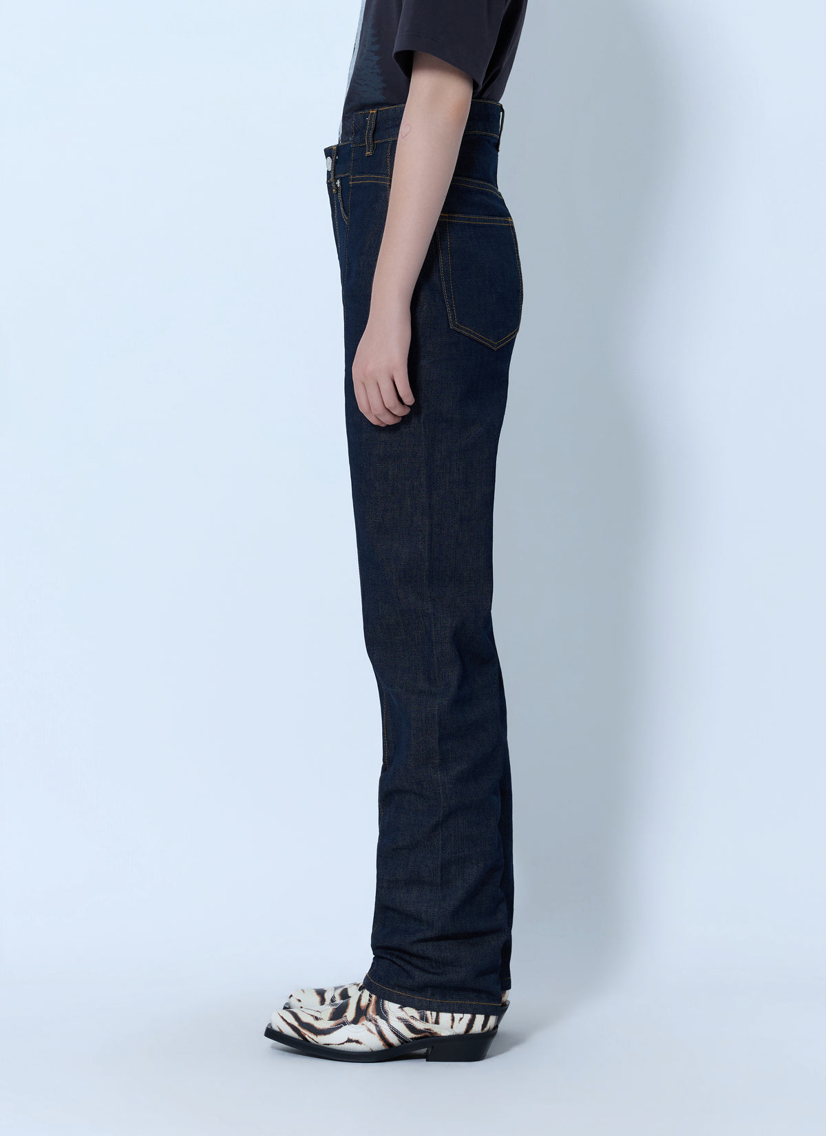 Ganni Women Slub Denim Fold Jeans
