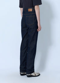 Ganni Women Slub Denim Fold Jeans