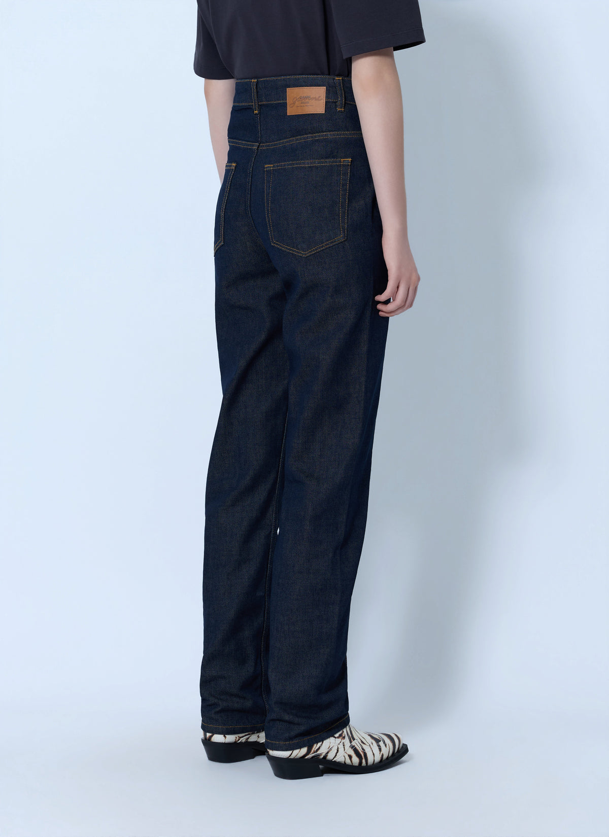 Ganni Women Slub Denim Fold Jeans