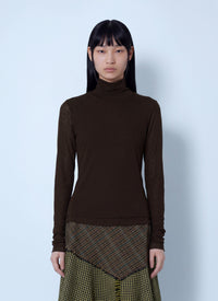 Ganni Women Marl Mesh Turtleneck