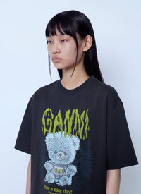 Ganni Women Heavy Cotton Forest Teddy Jersey