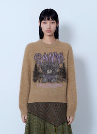 Ganni Women Brushed Alpaca Teddy Sweater