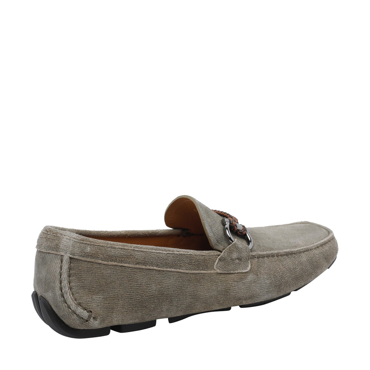 Ferragamo Men Gancini Suede Loafers