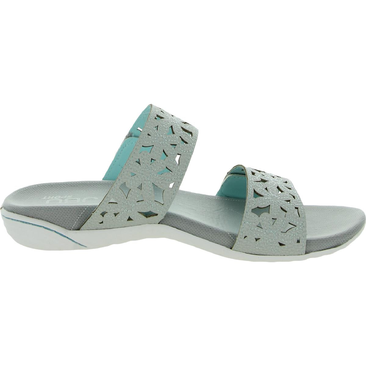 Wildflower Womens Faux Leather Slide On Slide Sandals