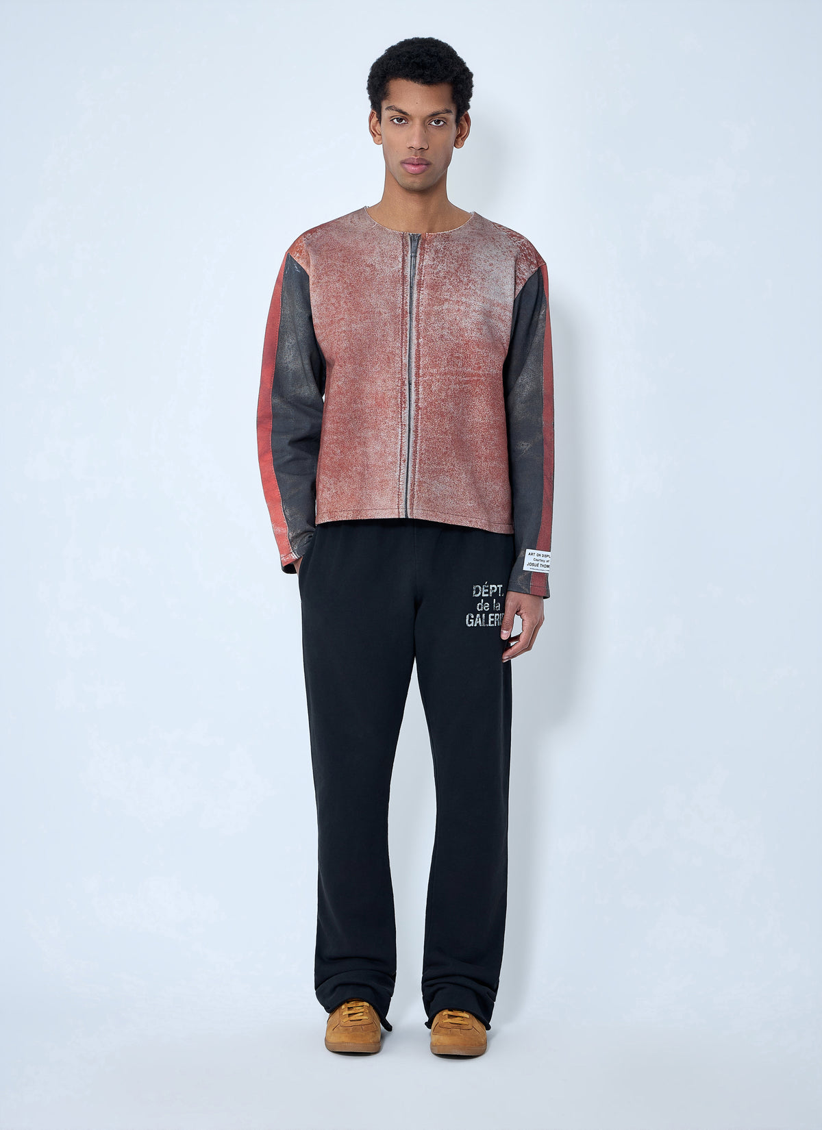 Gallery Dept. Gallery Dept. Men Raw-Edge Zip-Print Top
