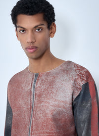 Gallery Dept. Gallery Dept. Men Raw-Edge Zip-Print Top