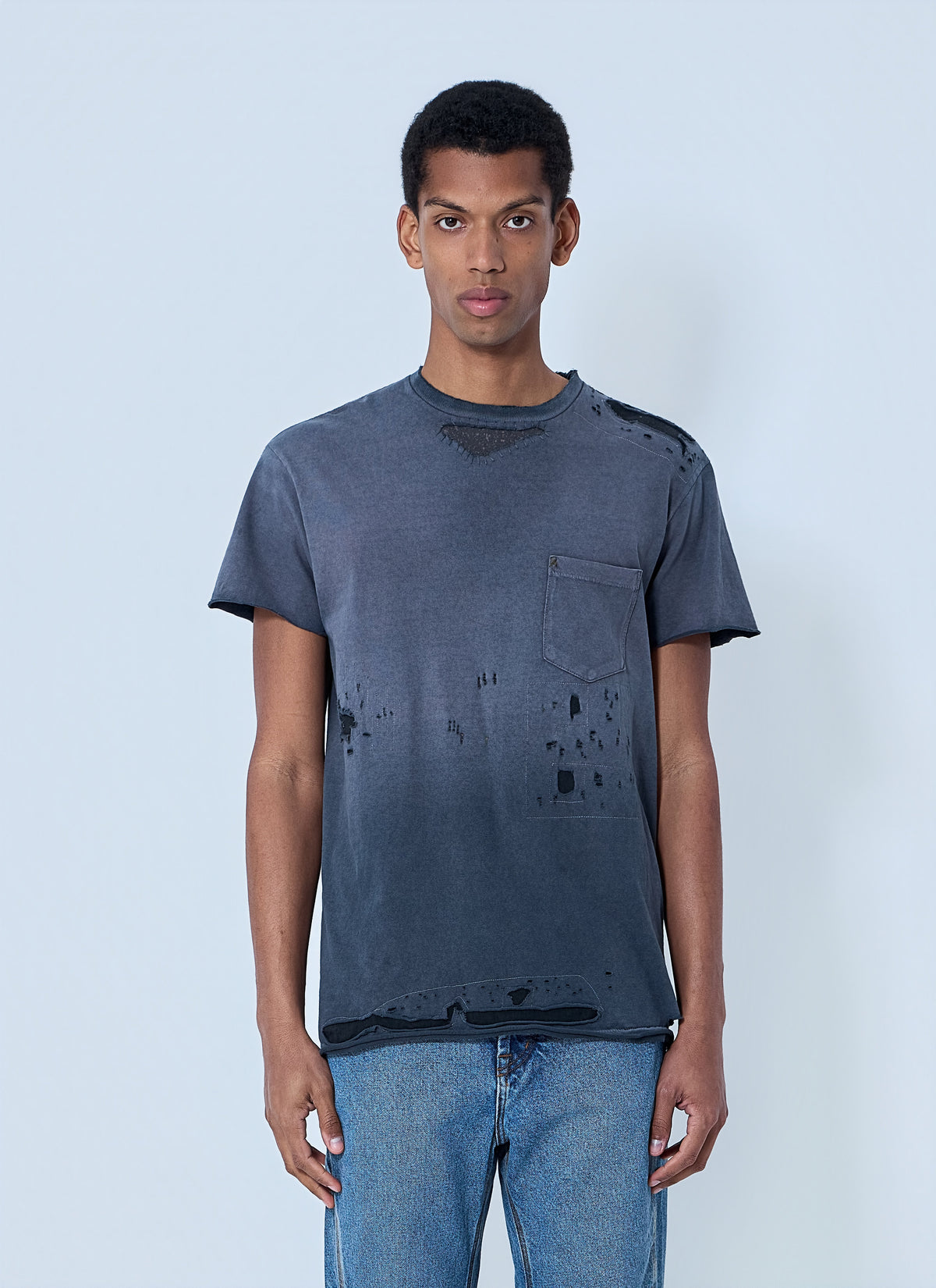 Gallery Dept. Gallery Dept. Men Distressed Cotton Jersey T-Shirt