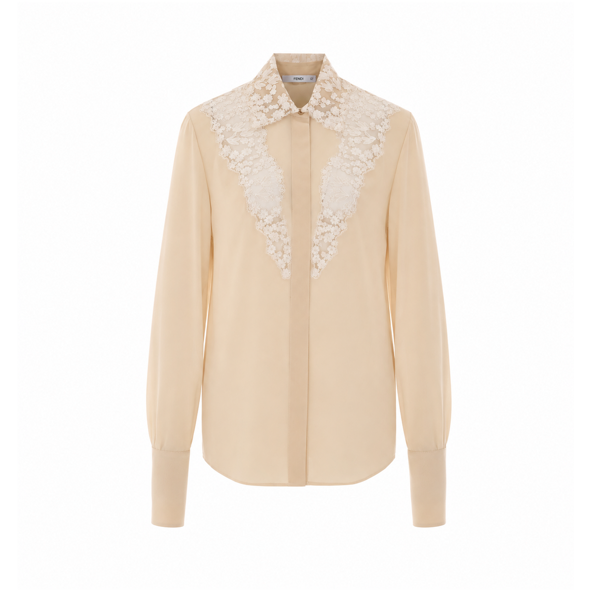 Fendi Fendi Women Georgette Shirt With Peonia Lace Detail