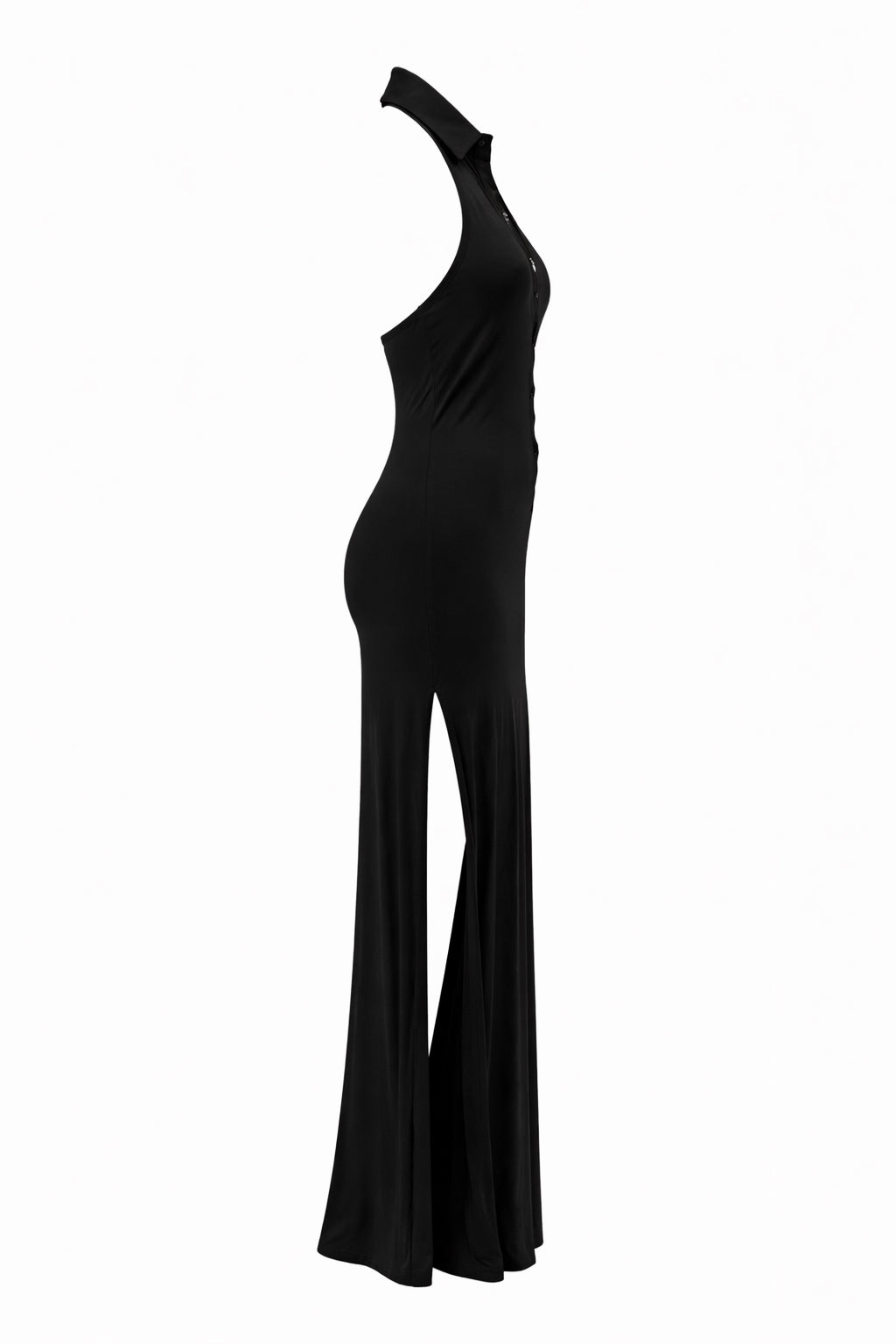 Gianfranco Ferre Black Sleeveless Crest Jersey Fitted Dress - S