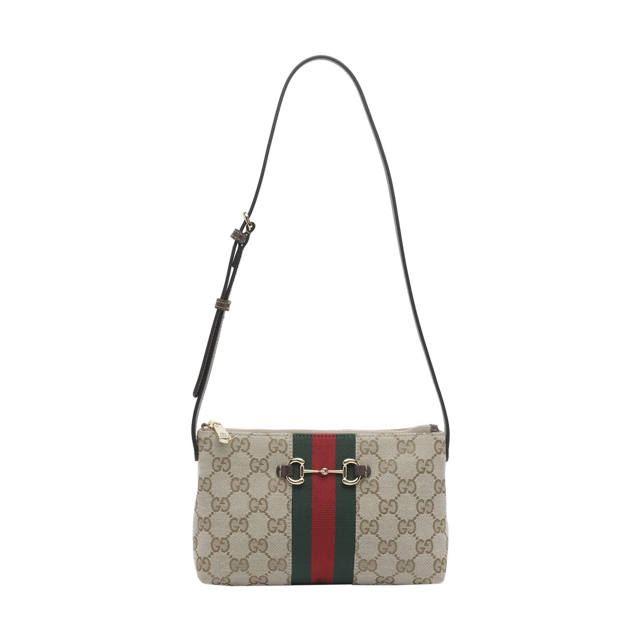 Gucci Women Gg Fabric Crossbody Bag With Web Tape Detail