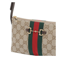 Gucci Women Gg Fabric Crossbody Bag With Web Tape Detail