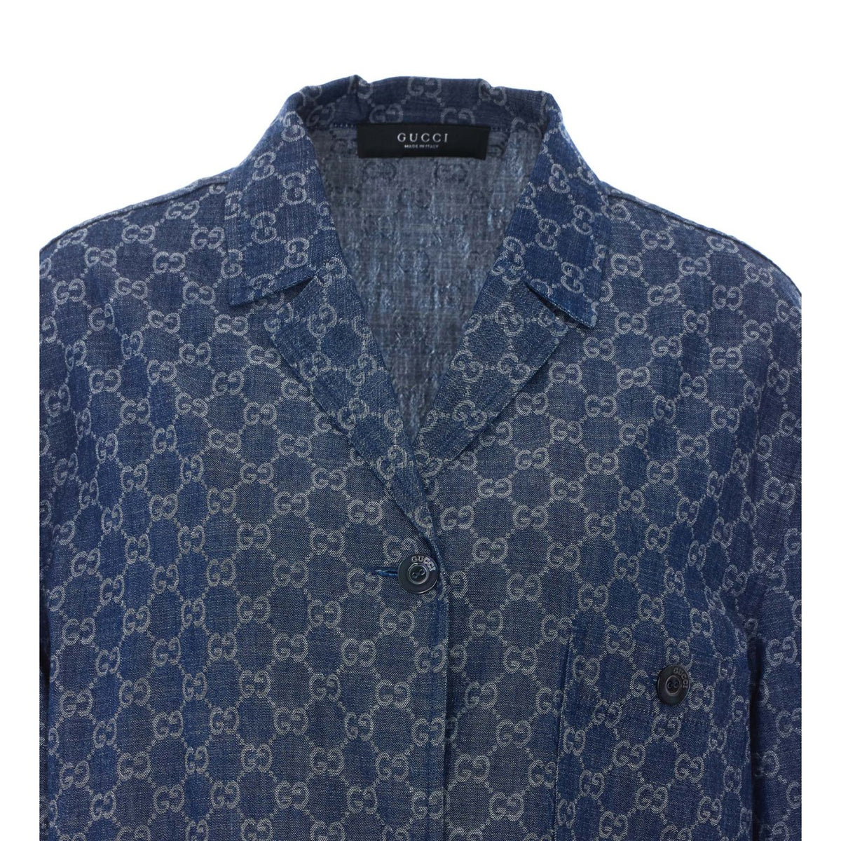 Gucci Women Gg Jacquard Denim Jacket