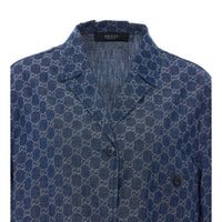 Gucci Women Gg Jacquard Denim Jacket